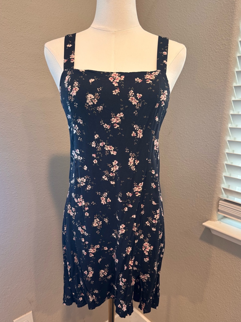 Saltwater Luxe Black Floral Square Neck Sundress